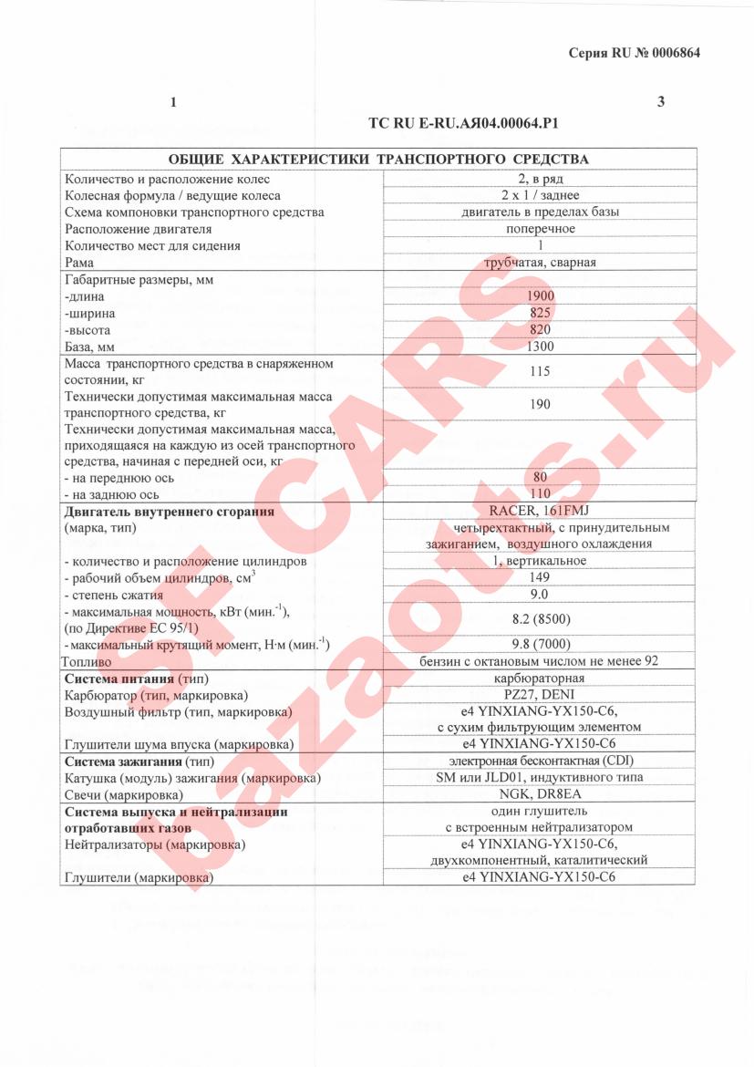 ТС RU Е-RU.АЯ04.00064.Р1 - Каталог ОТТС